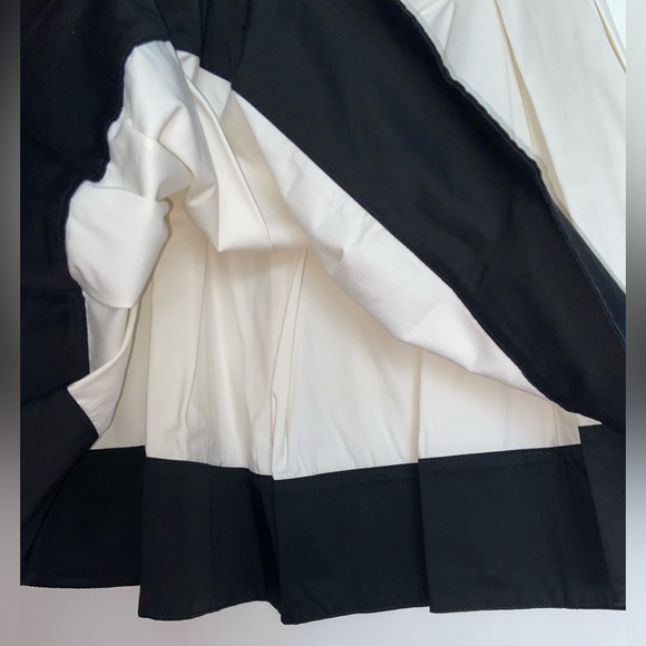 Necessary Objects 🌷pleated skirt off white black hem high waist zipper cotton M - Picture 5 of 6